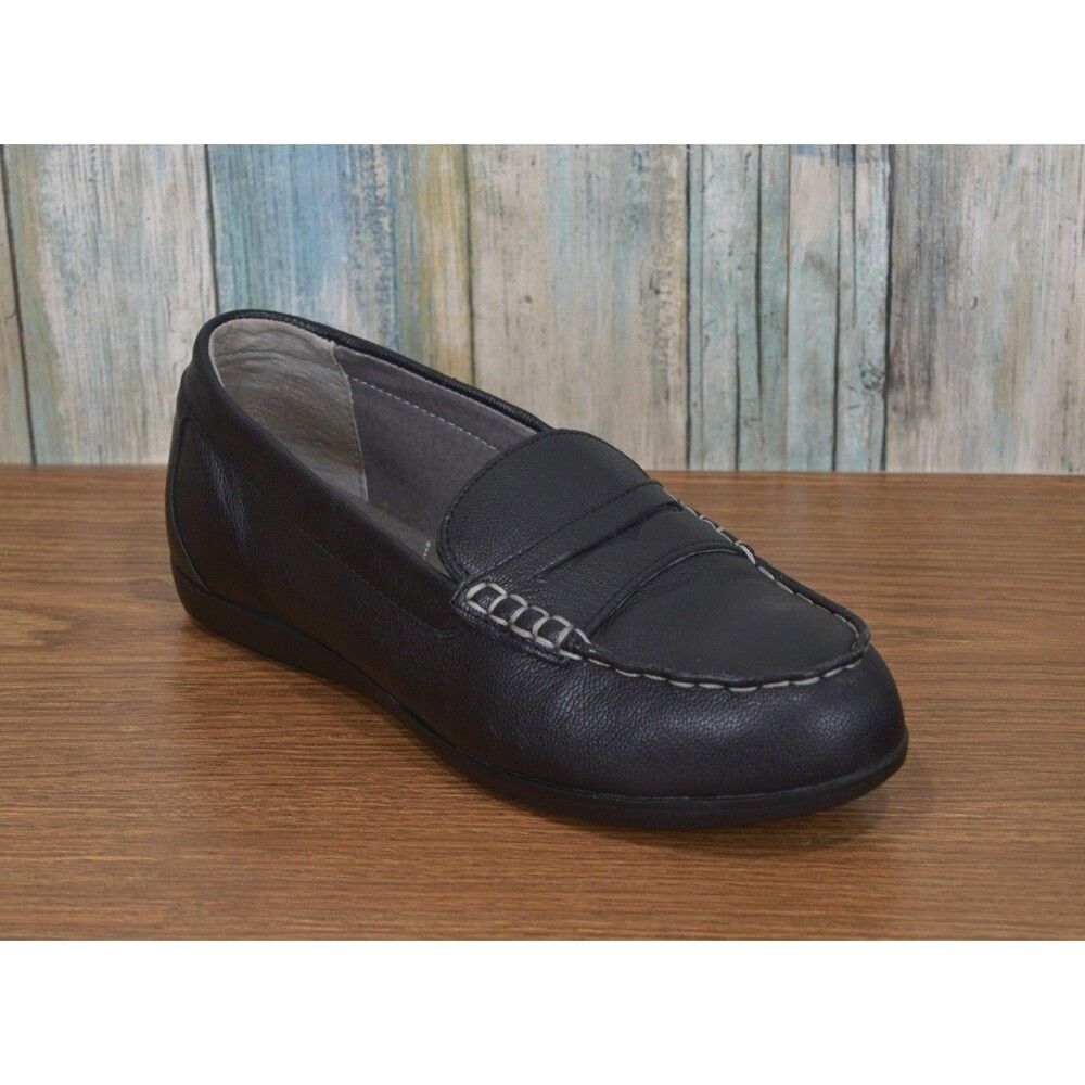 Rockport Works RK600 Women's 9 W Black Leather Safety Toe Loafers Slip Resistant - Picture 2 of 11